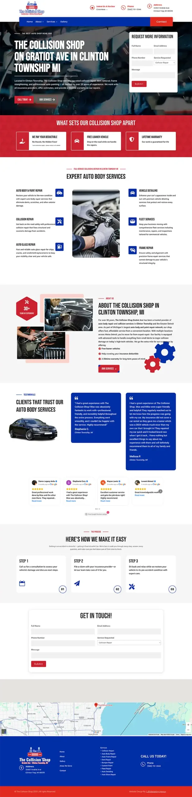 Industrial Door website design, showcasing a sleek, professional design for a door installation company.