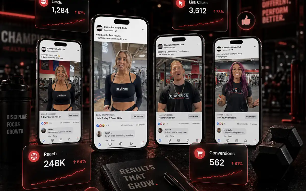 Facebook Ads case study for Champion Health Club