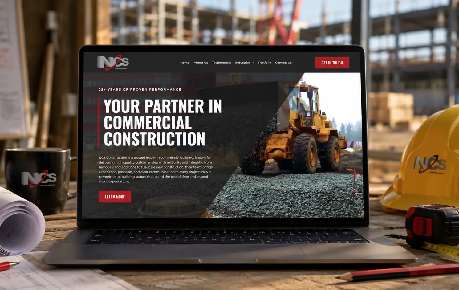 Contractor website design by LJB Marketing Agency